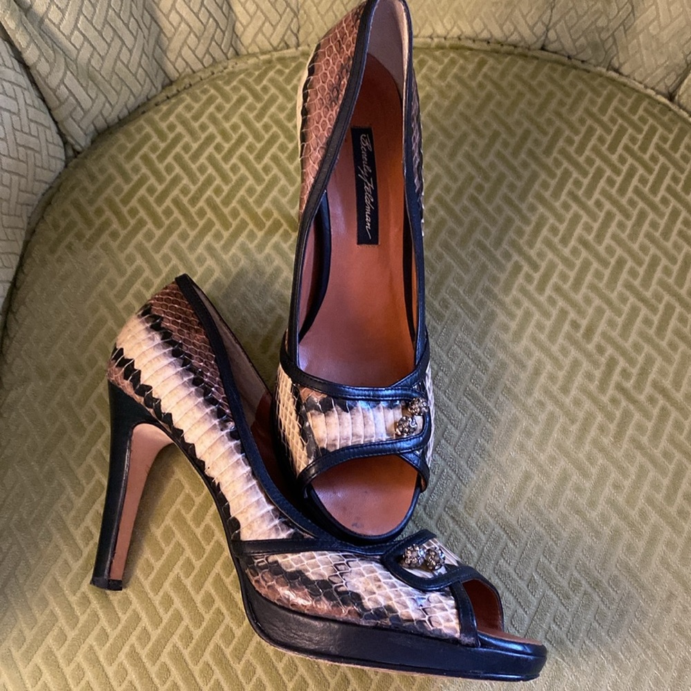 Real skakeskin high heel shoes
